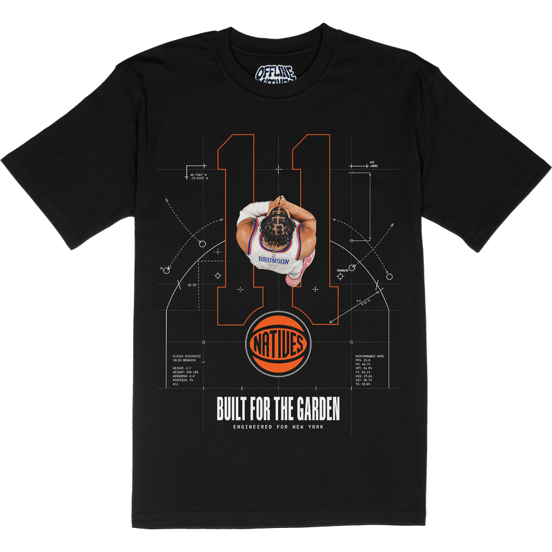 Jalen Brunson - Blueprint - T-Shirt - Black