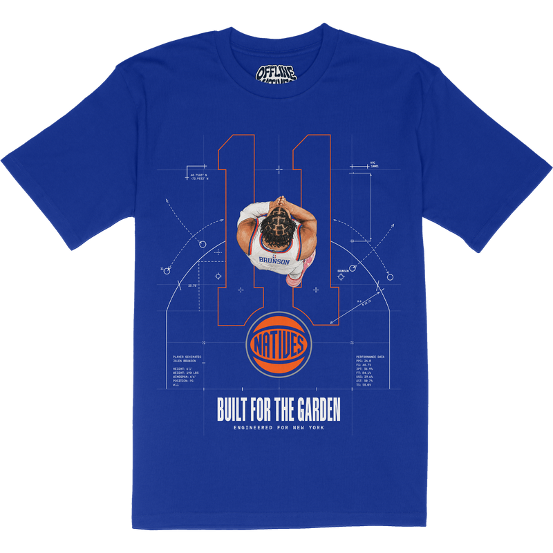 Jalen Brunson - Blueprint - T-Shirt - Royal