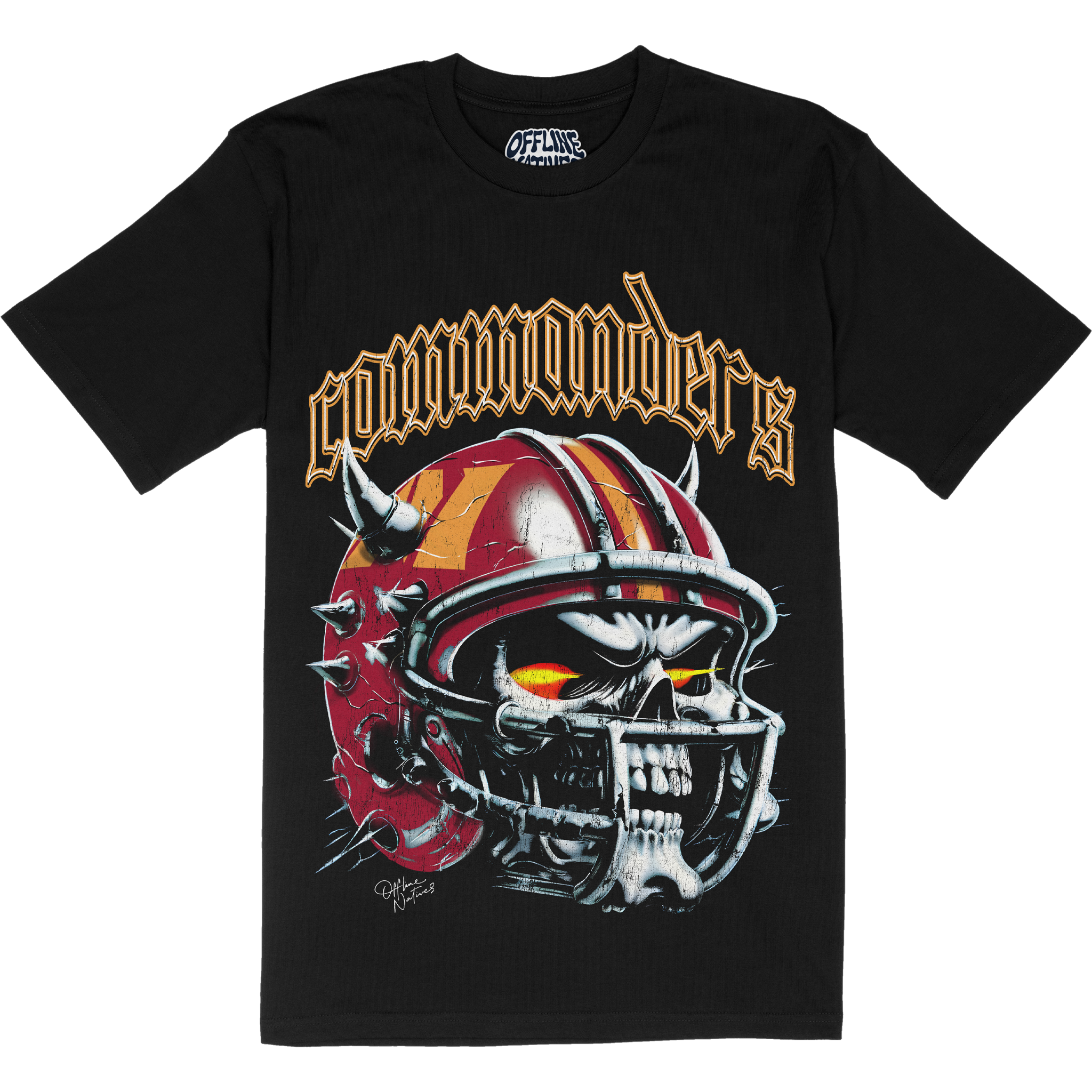 Washington Commanders - Skull Helmet - T-Shirt - Black