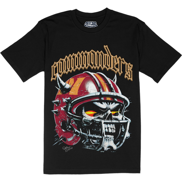 Washington Commanders - Skull Helmet - T-Shirt - Black