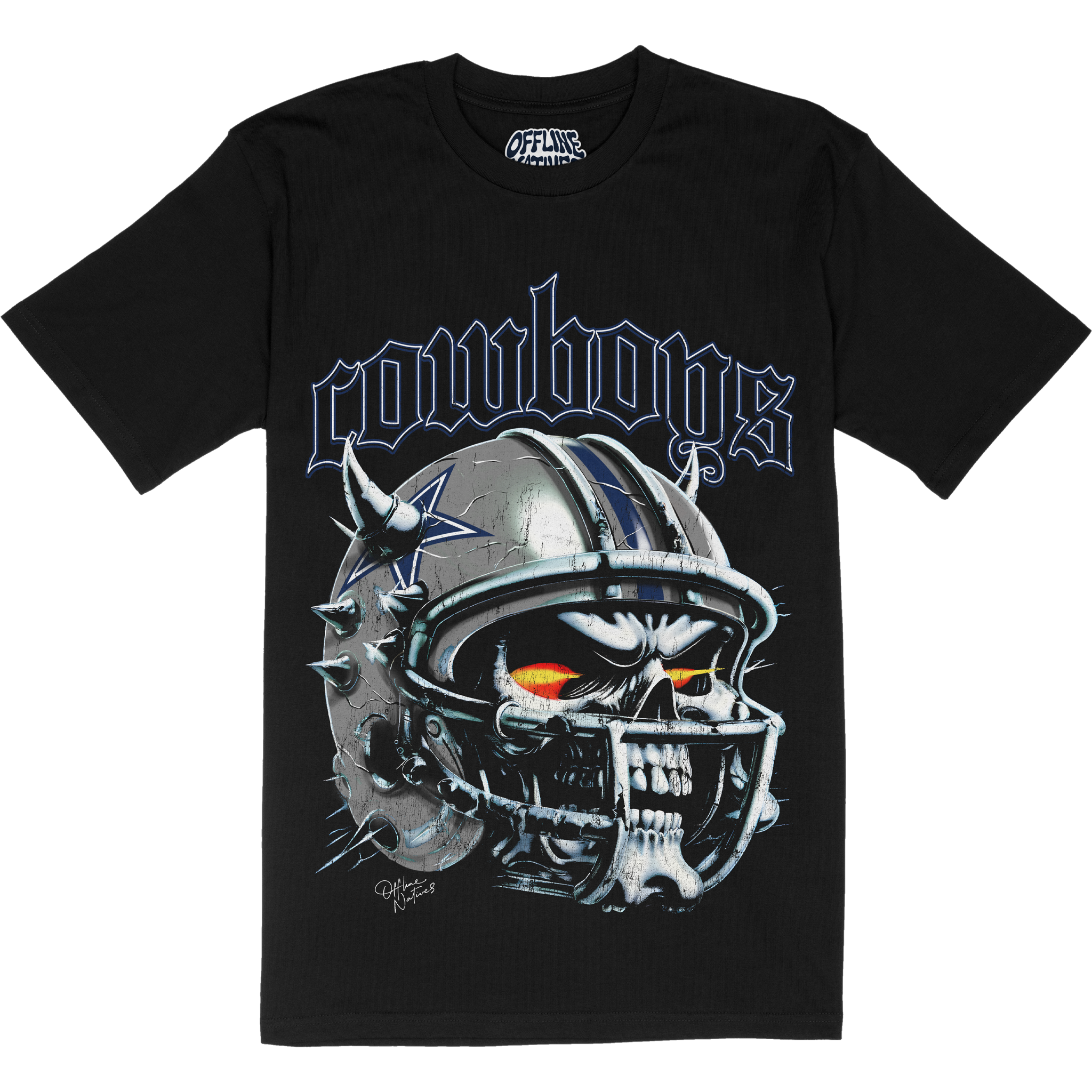 Dallas Cowboys - Skull Helmet - T-Shirt - Black