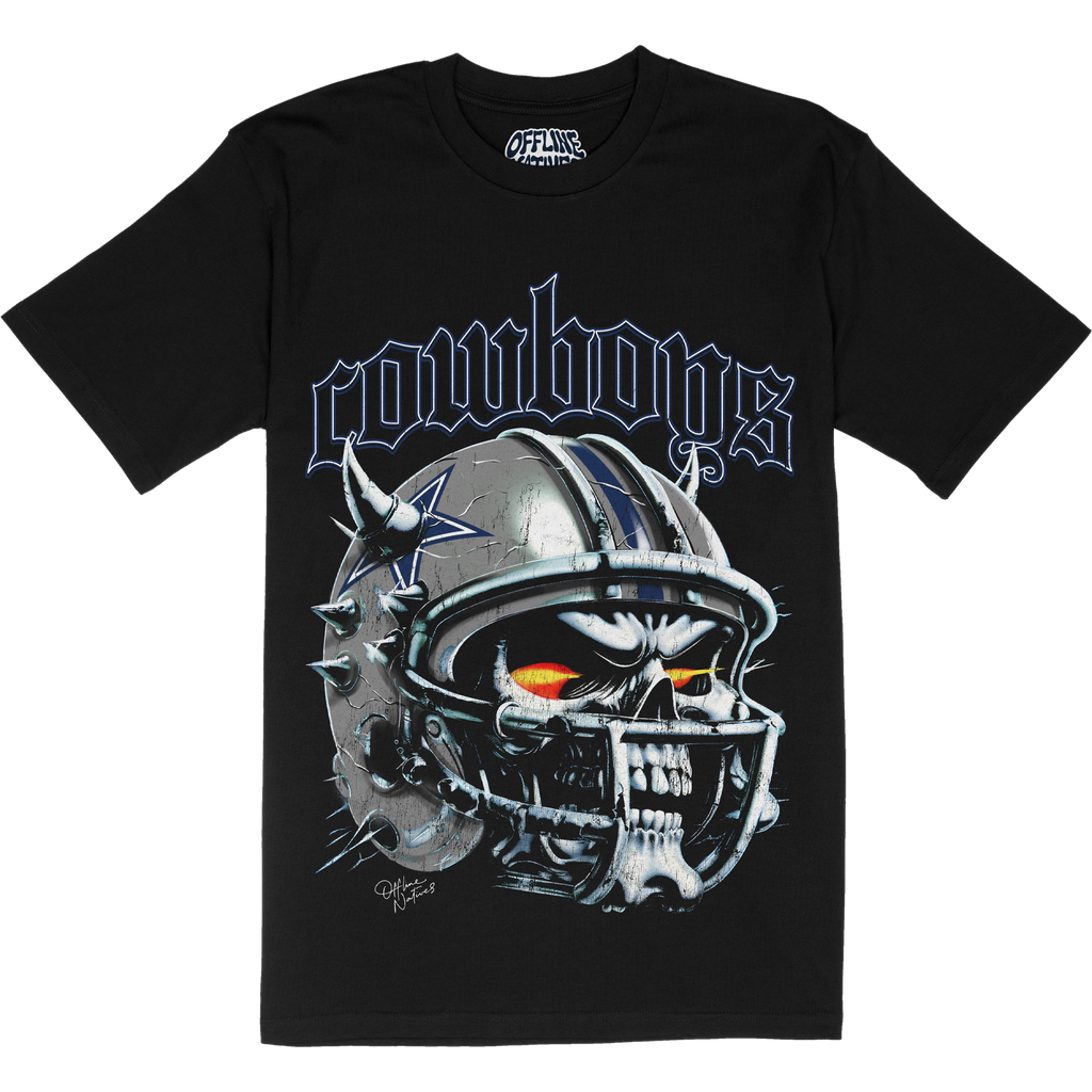 Dallas Cowboys - Skull Helmet - T-Shirt - Black