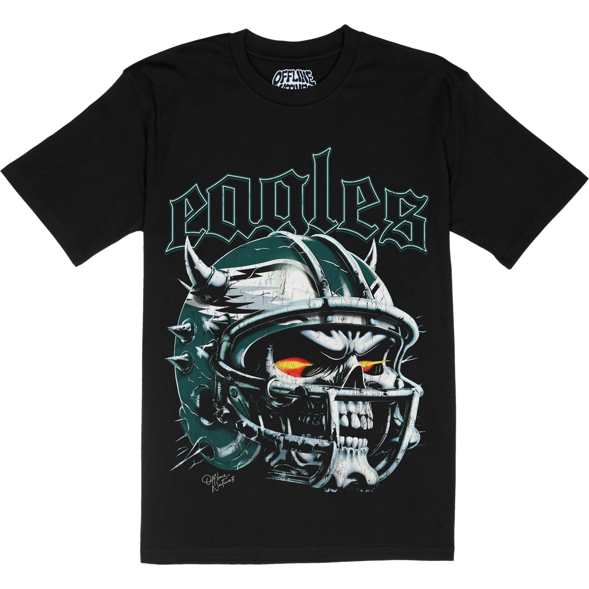 Philadelphia Eagles - Skull Helmet - T-Shirt - Black — Offline Natives
