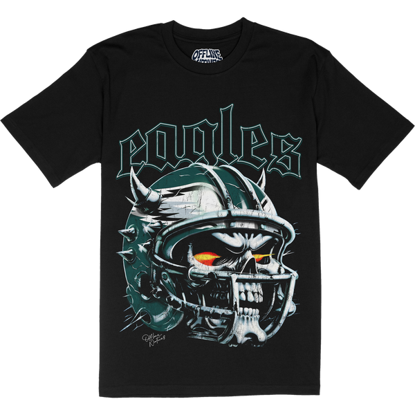 Philadelphia Eagles - Skull Helmet - T-Shirt - Black