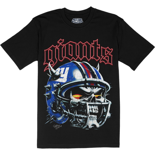 New York Giants - Skull Helmet - T-Shirt - Black