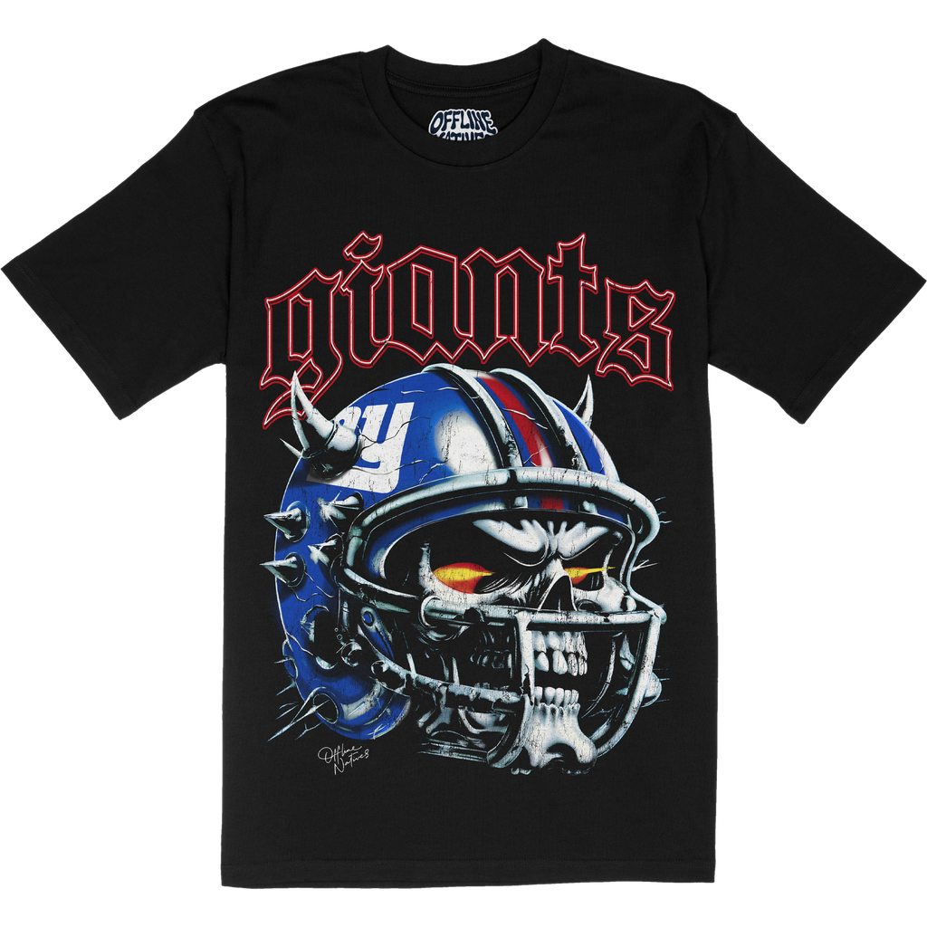 New York Giants - Skull Helmet - T-Shirt - Black