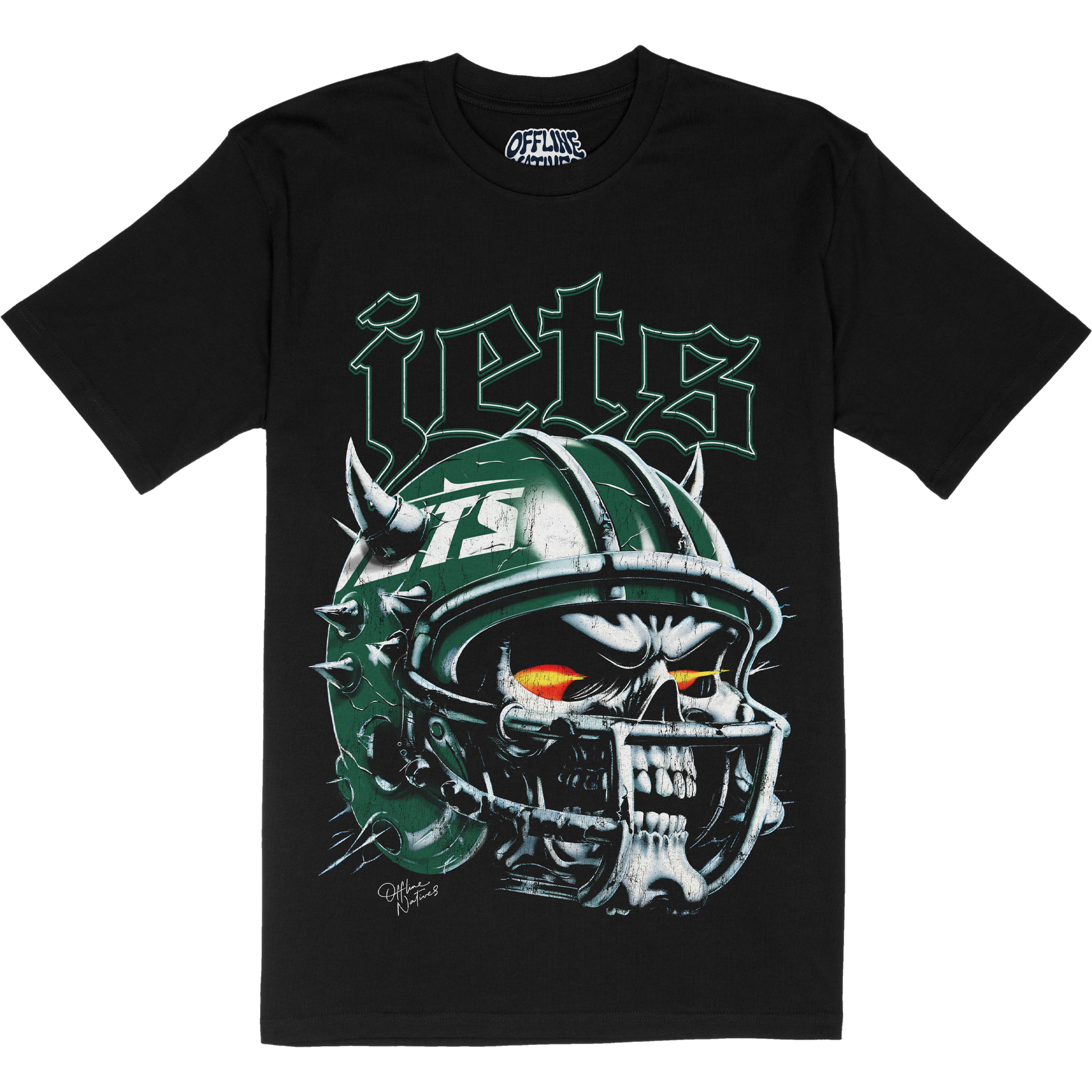 New York Jets - Skull Helmet - T-Shirt - Black