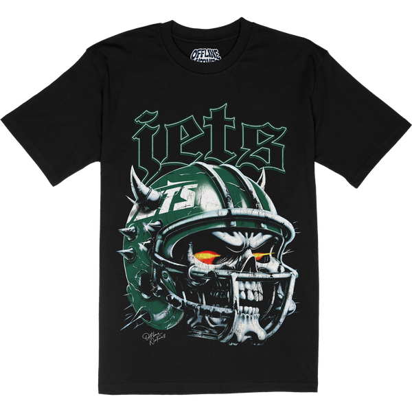 New York Jets - Skull Helmet - T-Shirt - Black