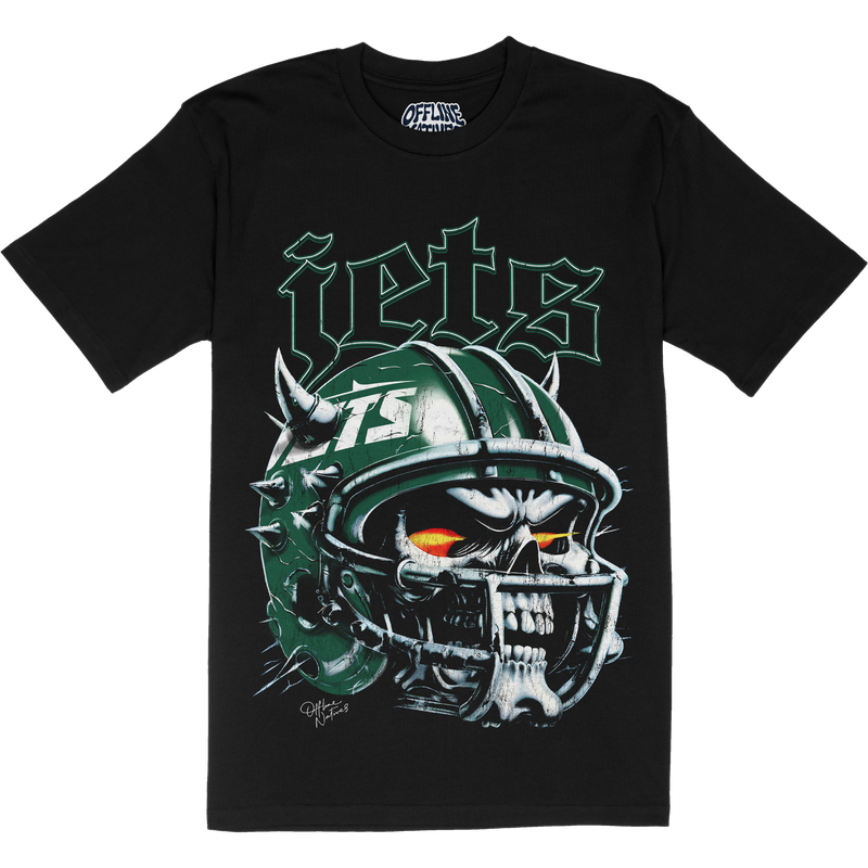 New York Jets - Skull Helmet - T-Shirt - Black