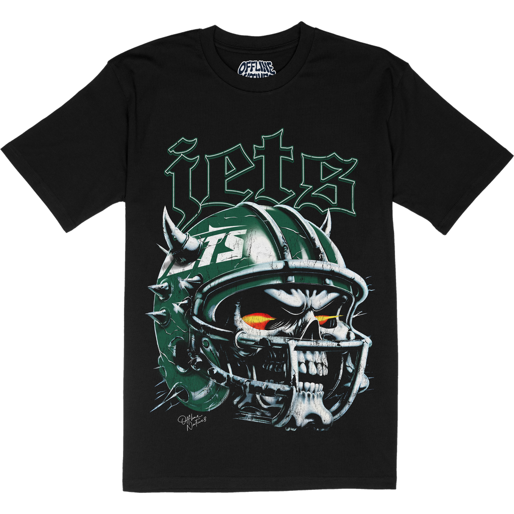 New York Jets - Skull Helmet - T-Shirt - Black