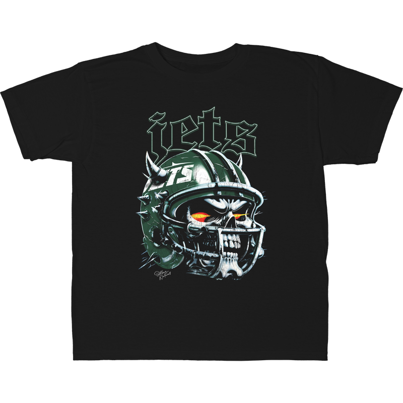 New York Jets - Skull Helmet - T-Shirt - Black - Youth